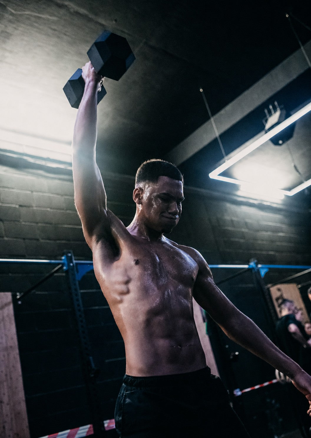 Reece White, TrenchFuel founder, training in the gym